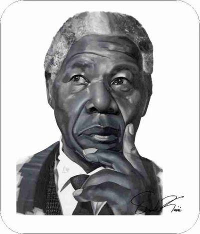 Mandela by Oronde Kairi Black Art Mousepad